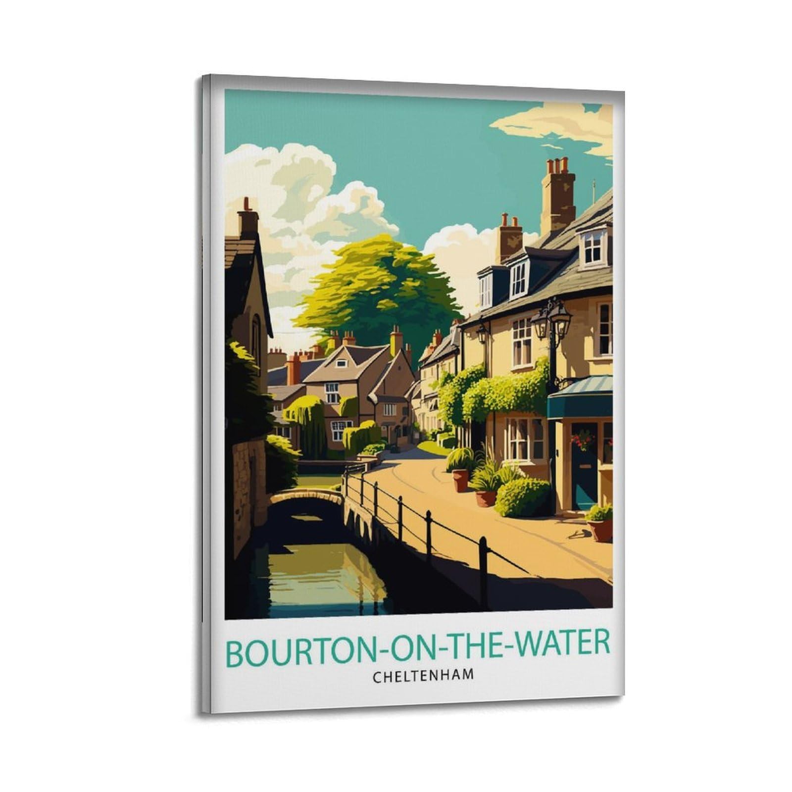 xiaoxiaoshen Bourton on Water Cotswolds Travel, Home Gift for Travelers_4 Canvas Poster Wall Art Prints Room Aesthetic Murals Bedroom And Living Decorations 24x36inch(60x90cm)