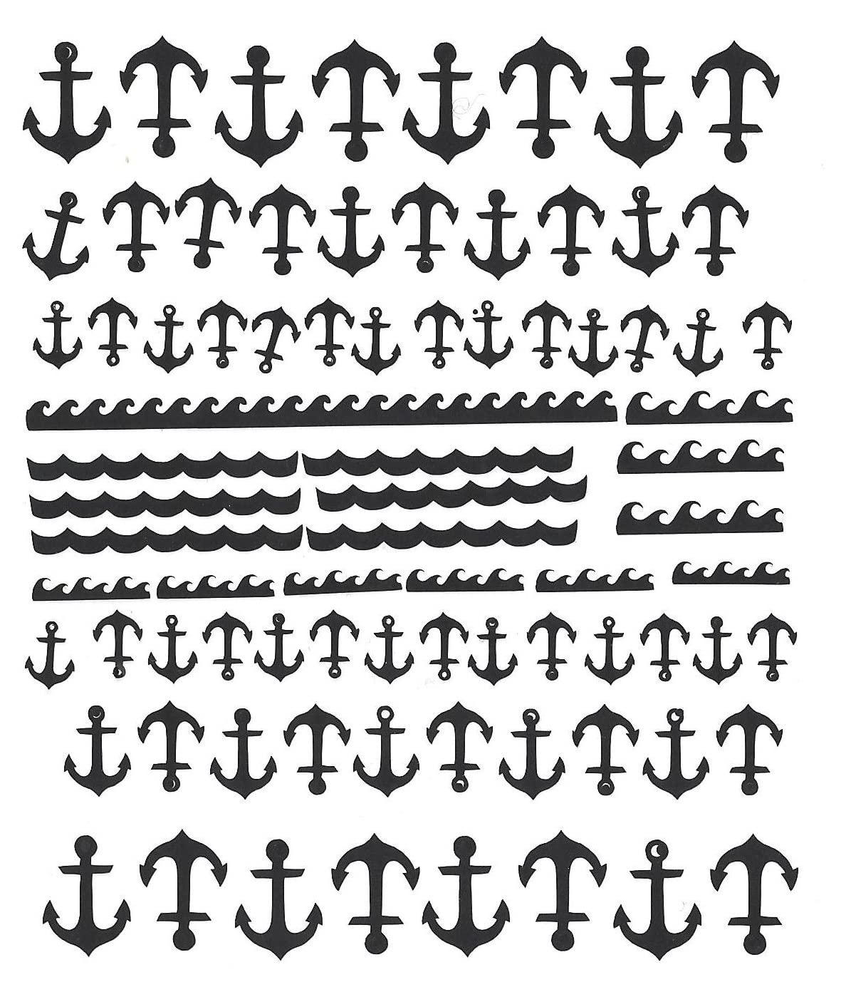 at Sea Anchor Press On Nail Sticker ~ Black