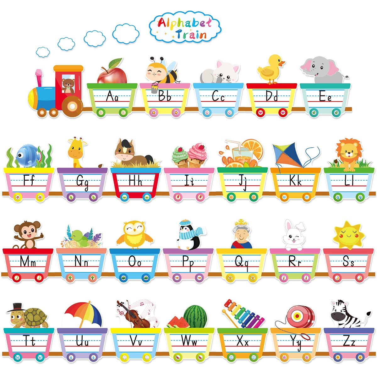 Alphabet Train Bulletin Board Set Animals Alphabet Letter Wall Classroom Decoration