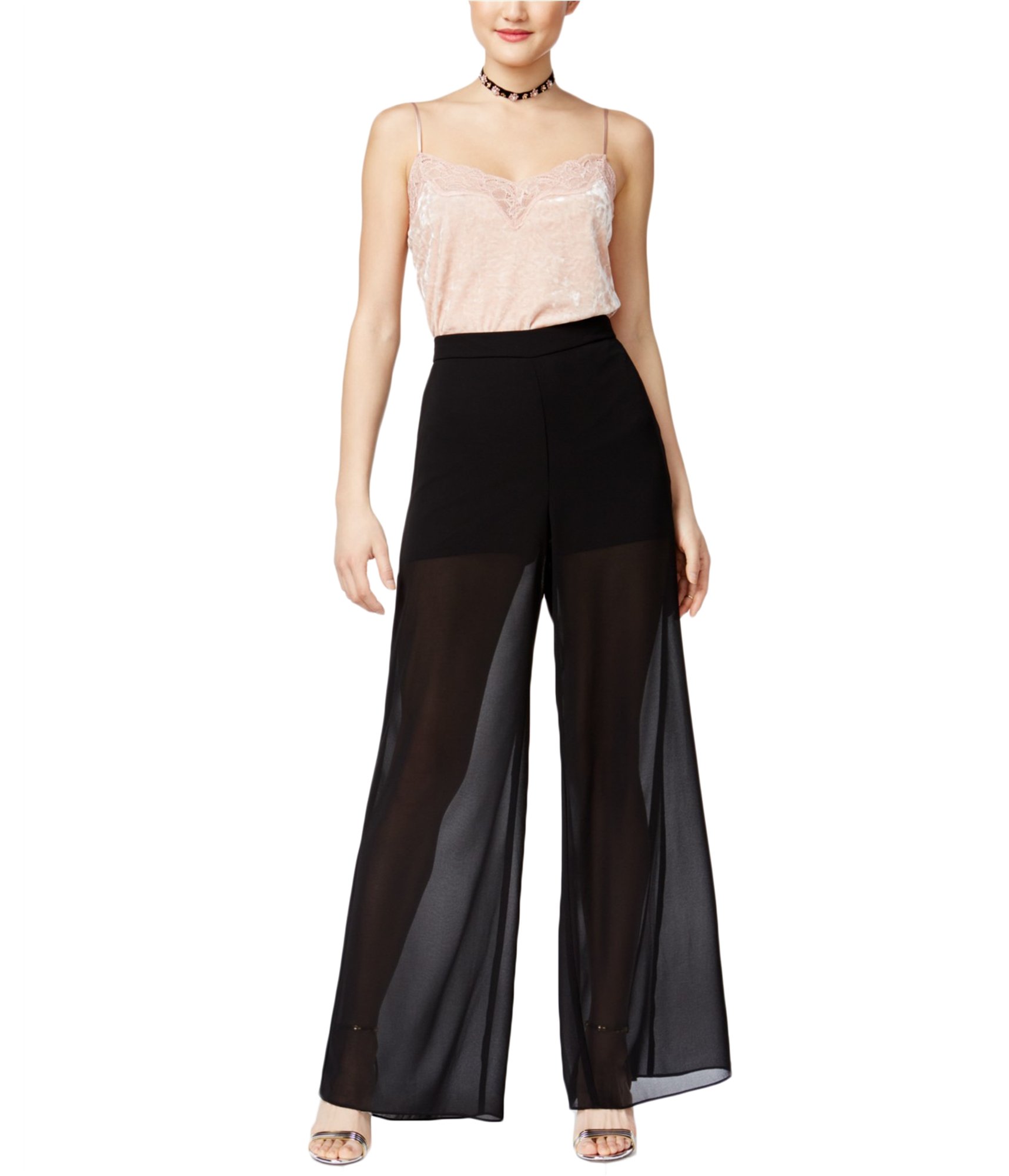 BCX Womens Palazzo Casual Wide Leg Pants Black Juniors 5 Regular
