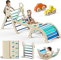 Vista 1 de Conjunto de Triángulo Pikler BlueWood - Azul Cielo