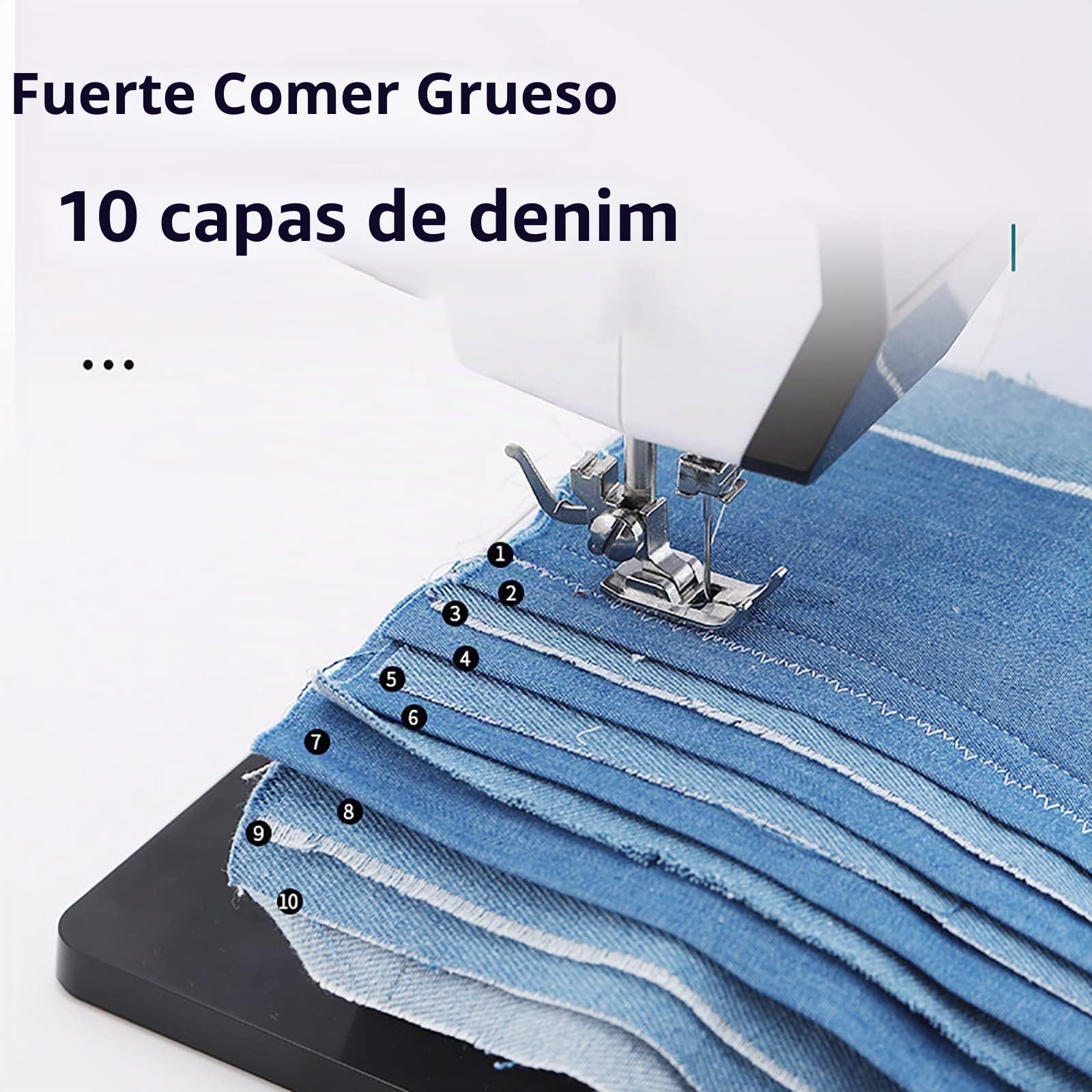 Máquina de coser industrial portátil de alta resistencia con 38 puntadas integradas, mesa de extensión y luz nocturna - Perfecta para principiantes y artesanos avanzados
