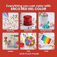 Vista 7 de ENCO Gel Colorante Alimentario Rojo 8.8 oz (250g) Concentrado, Vegano