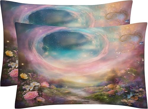 Miniatura 2 de OmErsa Juego de funda de edredón para niña de tamaño individual, ropa de cama de fantasía de flores, decoración de dormitorio, funda de edredón y 2