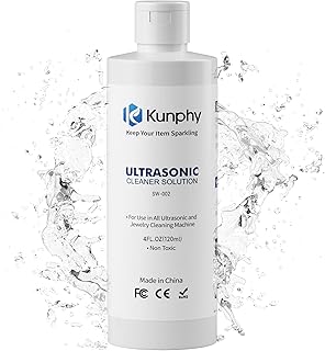 KUNPHY Jewelry Cleaner, Sonic Cleaner Solution - Jewelry Cleaner for Gold, Silver, Platinum Diamonds and Non-Porous Precious & Semi-Precious Jewelry 4 oz(120ml)