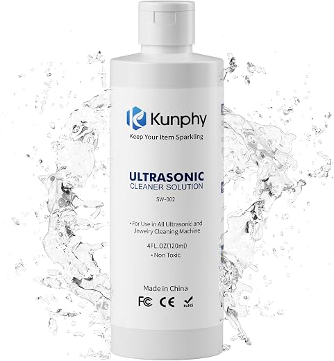 Kunphy Ultrasonic Jewellery Cleaner, Ultrasonic Cleaner Solutions for Use in All Ultrasonic Cleaning Machines, for Cleanin...