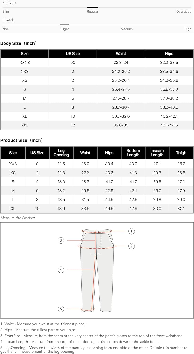 CIDER Work Pants Women Mid Waist Straight Leg Trousers Dress Business Casual Office Pants with Pockets