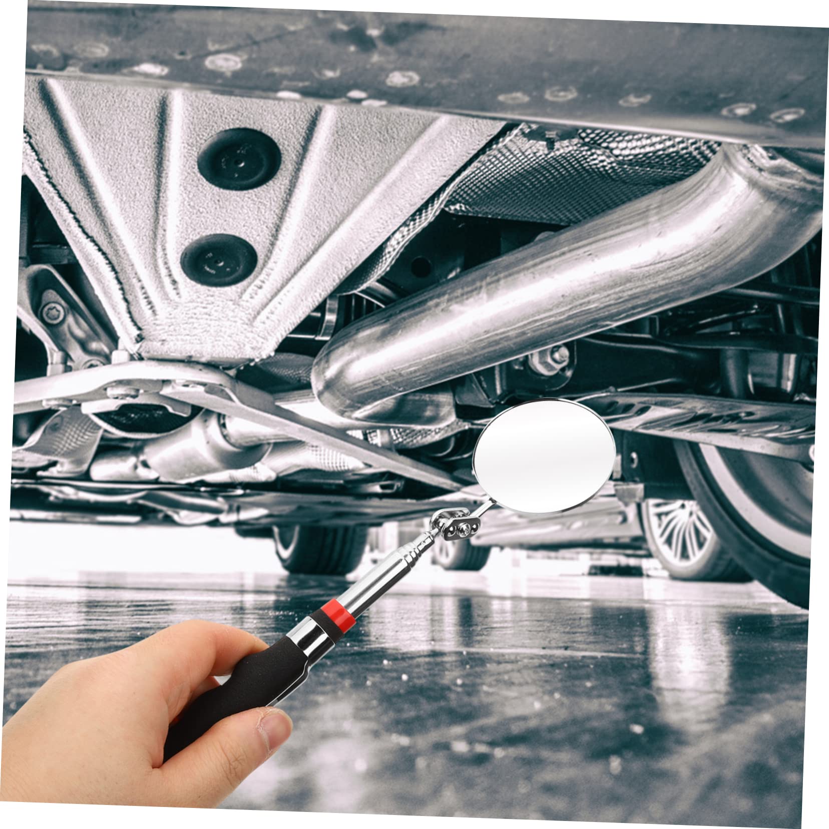 SOLUSTRE Telescoping Inspection Mirror Led Light 2pcs Set Inspection Tool for Mechanics Vehicle Inspection Mirr