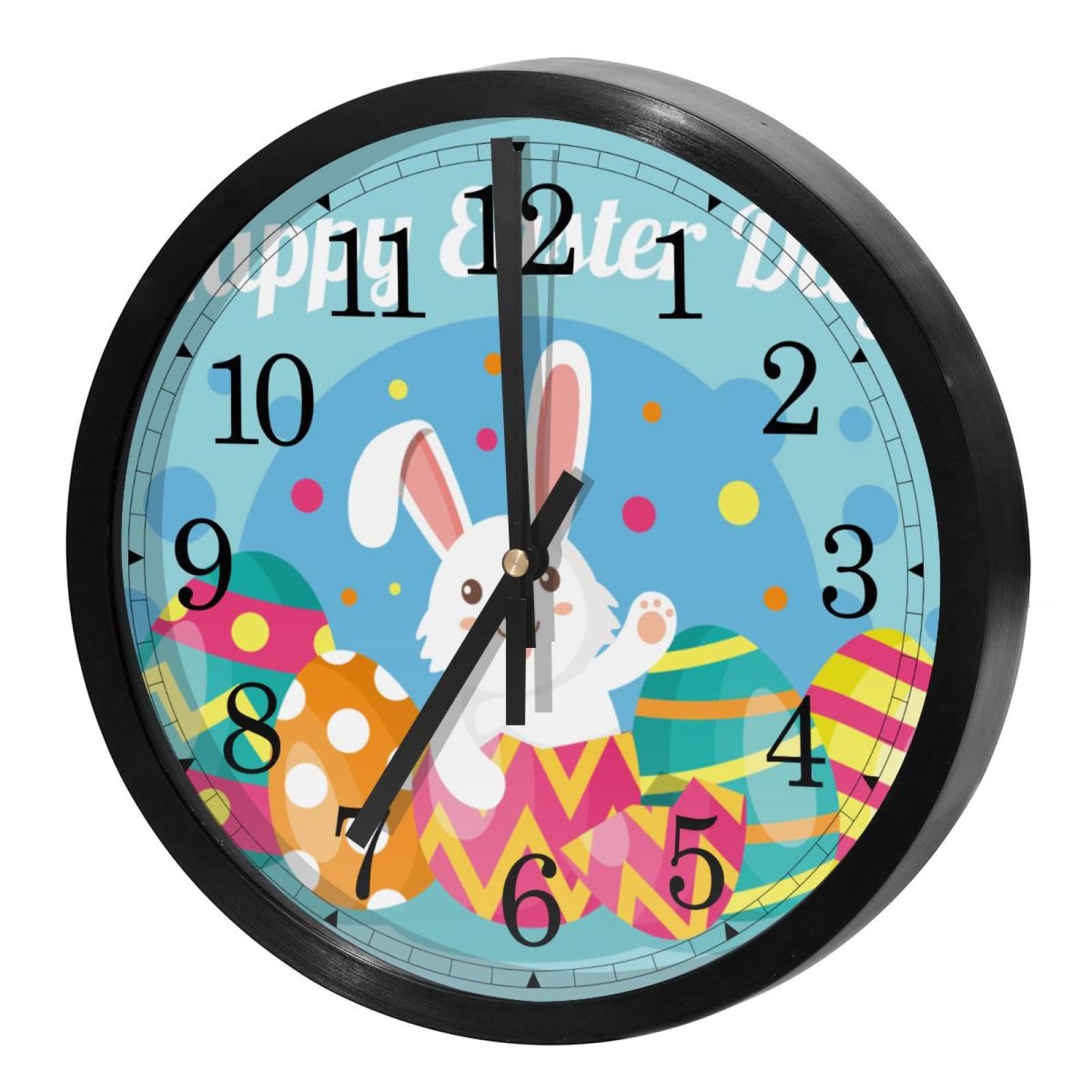 Horloge murale silencieuse à quartz motif lapin pour chambre enfant
