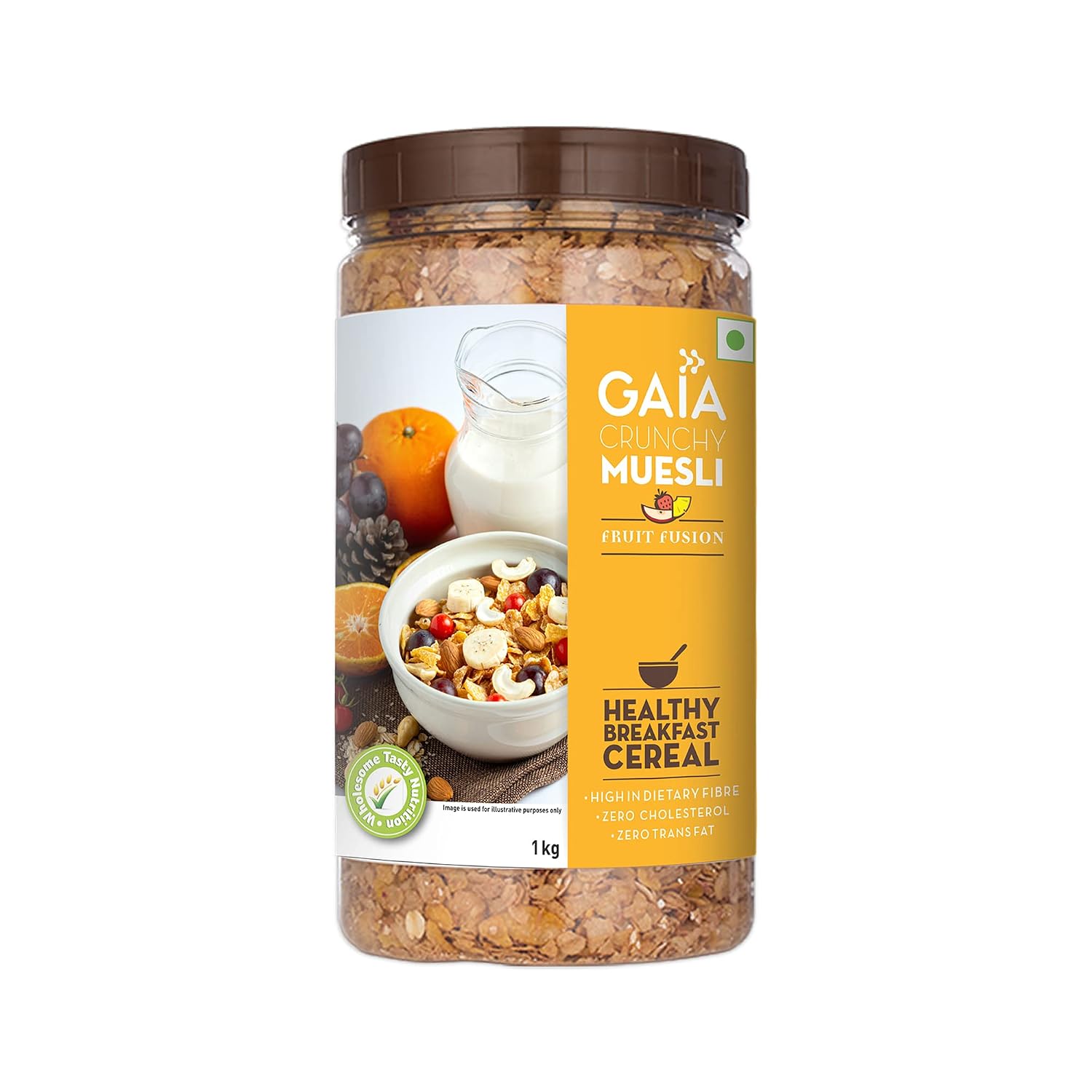 Gaia Crunchy Muesli – Fruit Fusion, 1kg | High-Fiber, Multigrain Breakfast Cereal | Enriched with Real Dried Fruits | Sour... - Review, Price and Buying Guide