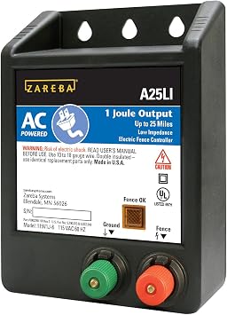 Zareba A25LI AC مدعوم منخفض العجز 25 ميل شاحن سياج