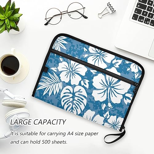 Miniatura 6 de Aloha - Carpetas de archivos expandibles florales hawaianas, cierre de cremallera, archivador acordeano, organizador de documentos impermeable con