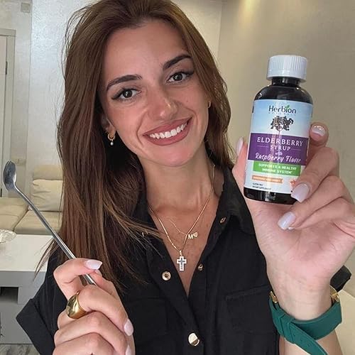 Miniatura 8 de Herbion Naturals Jarabe de saúco de 4 onzas líquidas  Sistema inmunológico saludable para adultos y niños (1 año)  Miel endulzada con sabor natural