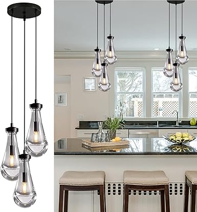 Joyunleo 3 Light Dining Room Lighting Fixtures, 3-Light Pendant Light ...