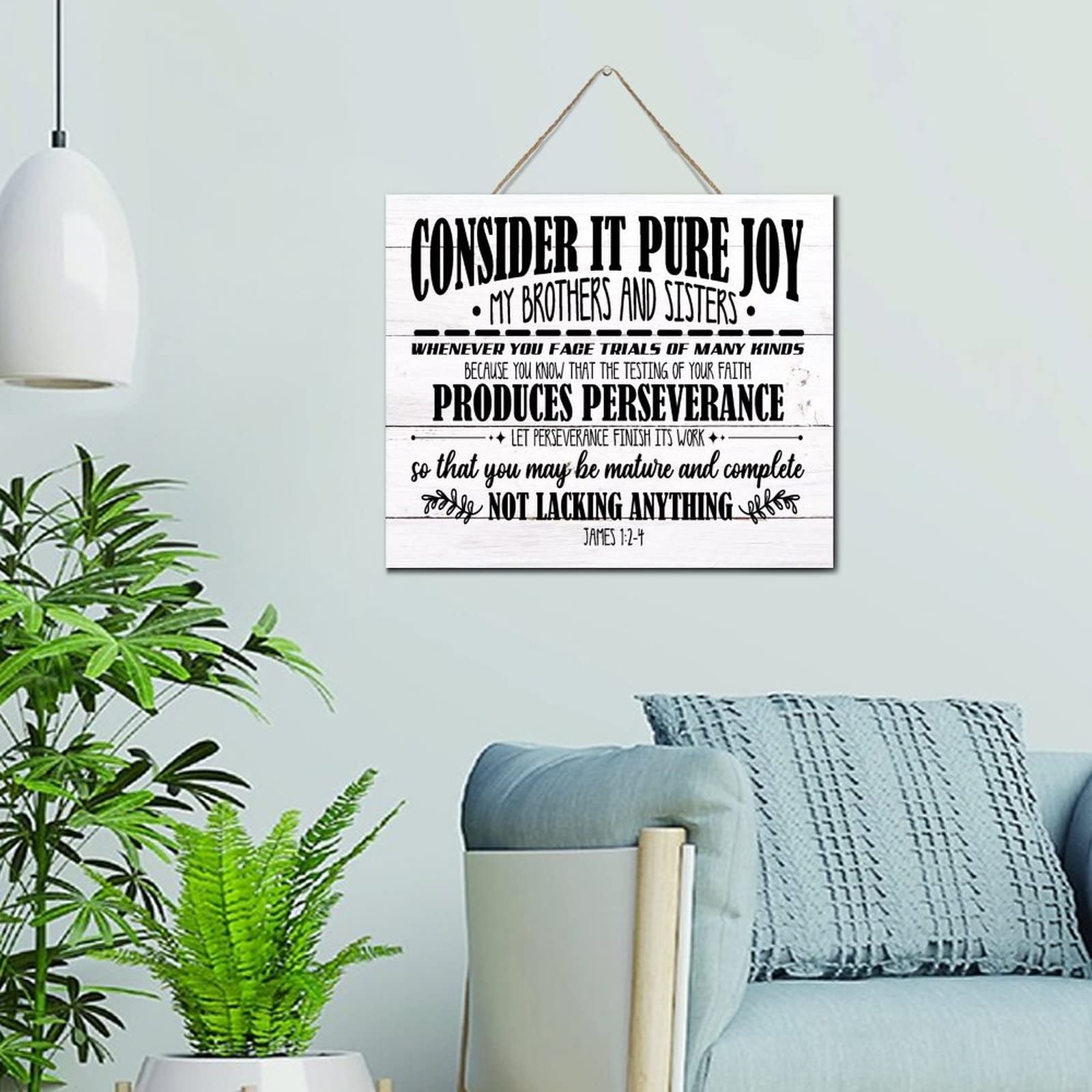 Tableau Consider It Pure Joy bois décoration murale originale pour entrée