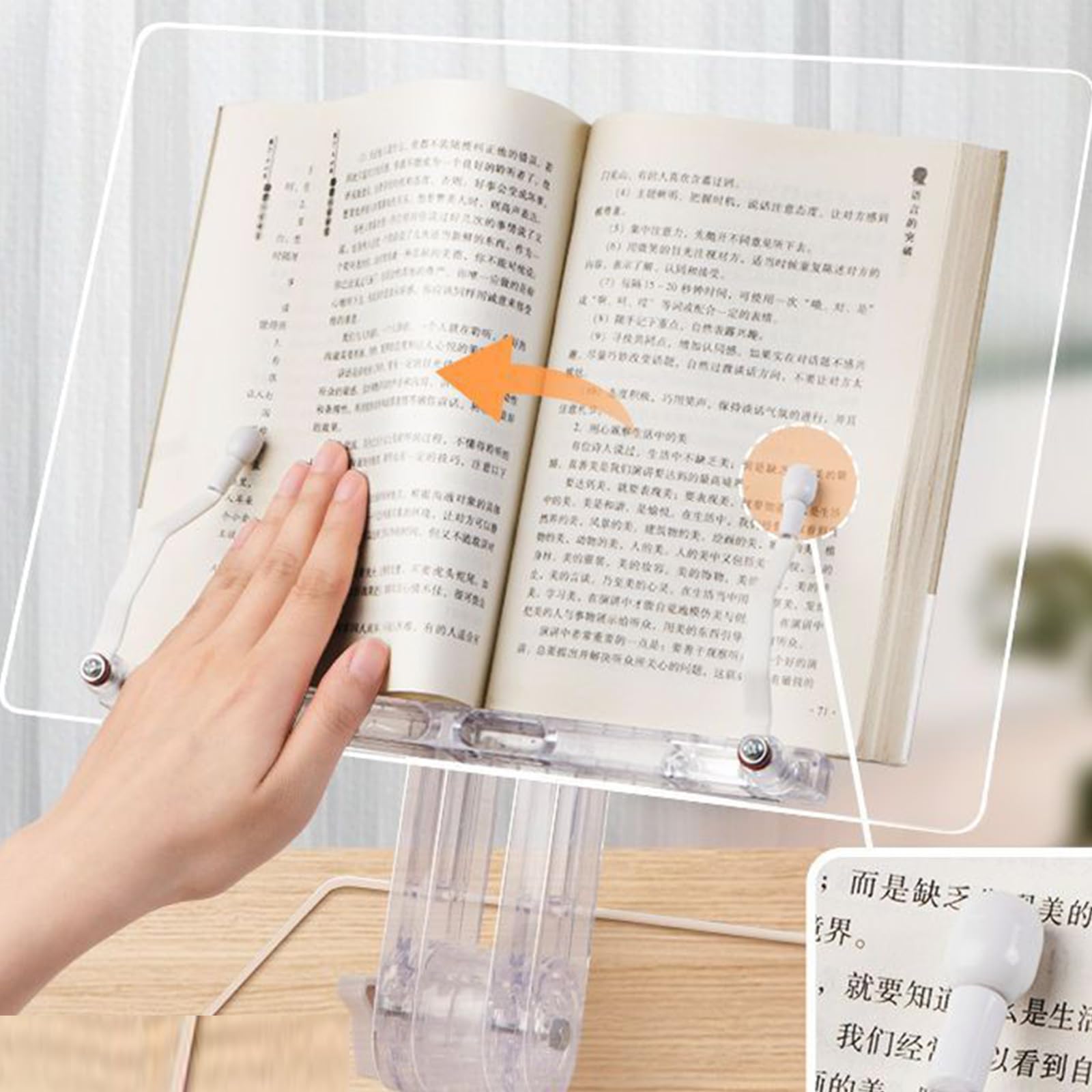 Supporto regolabile per libri di lettura, libri di cucina e documenti, supporto da scrivania per leggere libri