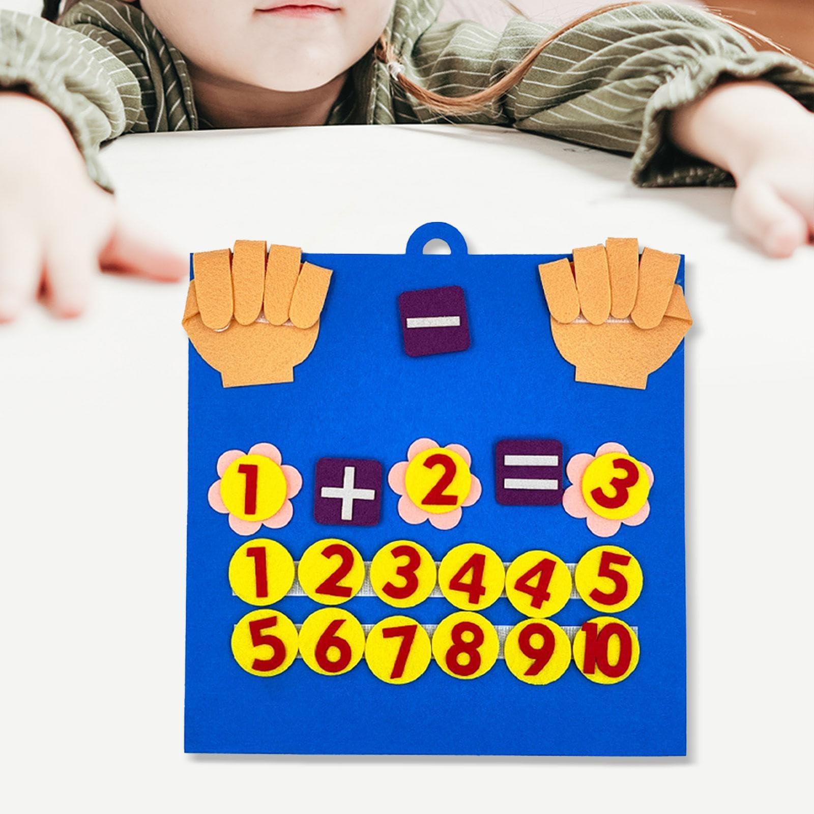 Giocattolo per Contare I Numeri con Le Dita su Una Lavagna di Feltro, Giocattolo Educativo per Imparare a Contare con I Numeri sulla Mano.