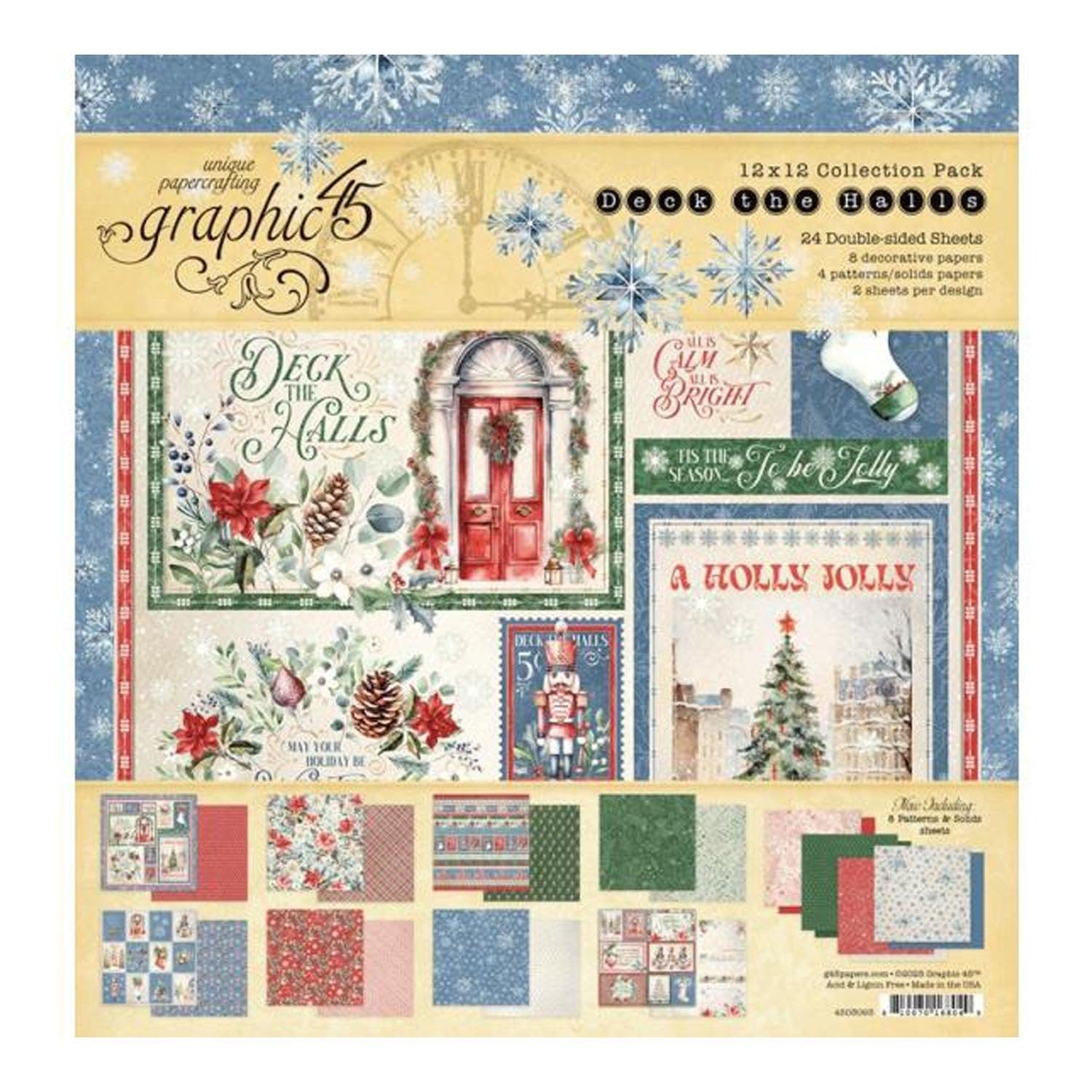 Graphic 45 12x12 Collection Pack- Deck the Halls