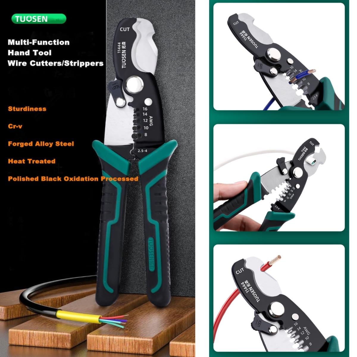 Wire Strippers Crimpers Cutter Pliers - Heavy Duty -5