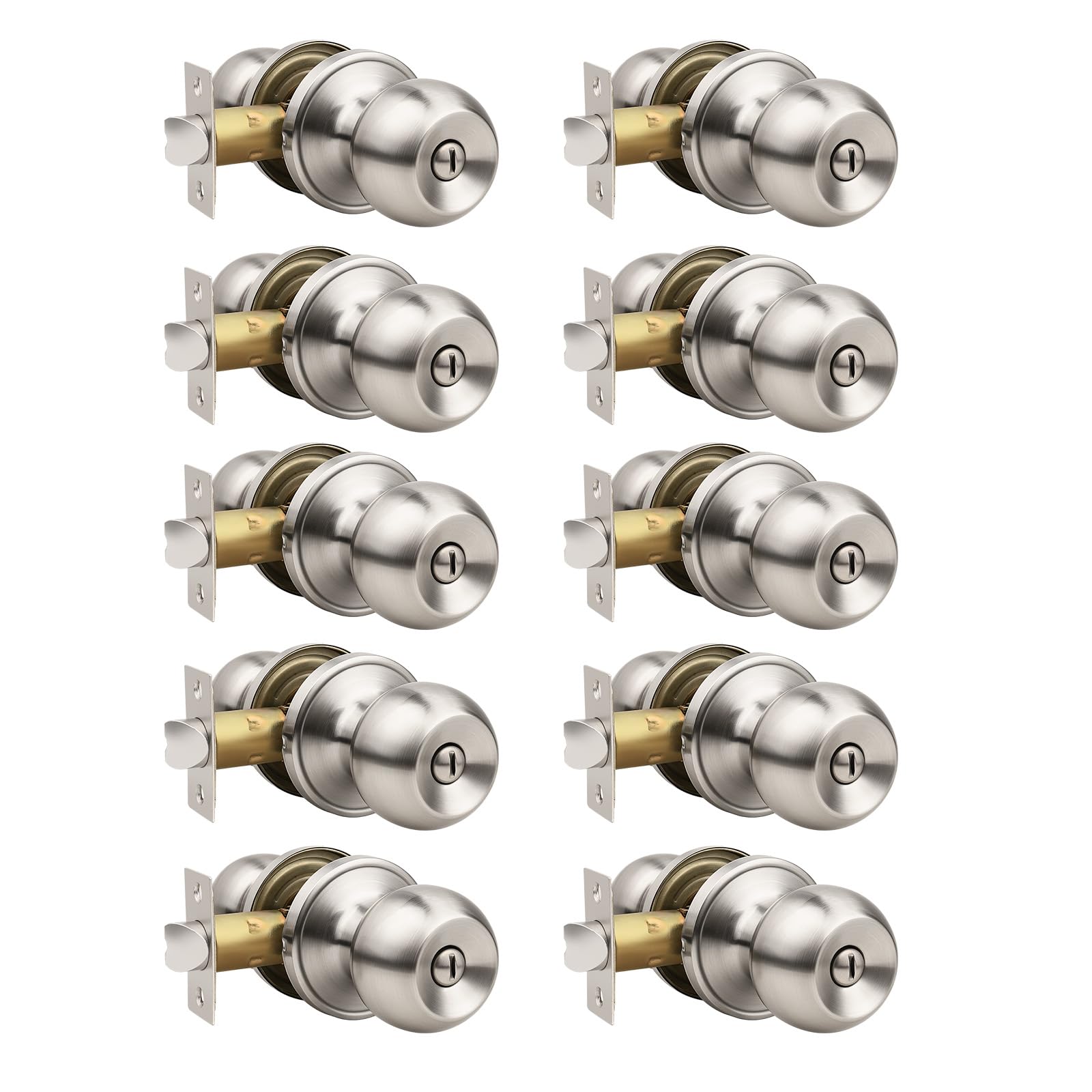 Privacy Door Knobs - 2 Pack Satin Nickel -25 Privacy Door Knobs - 2 Pack Satin Nickel -25