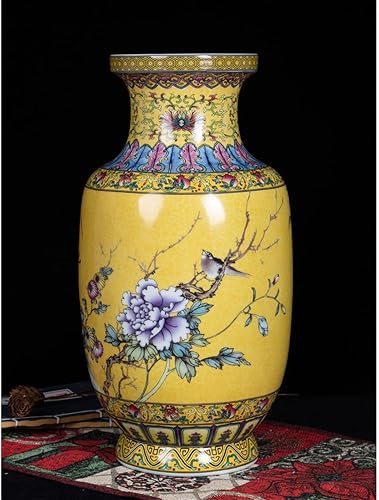 Miniatura 7 de Florero de escultura florero de cerámica, florero de cerámica pintado a mano de 17.3 pulgadas, florero grande de 17.3 pulgadas, decoración de piso a