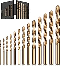 Cobalt Drill Bit Set, 13Pcs M35 High Speed Steel Jobber Length Drill Bit Kit
