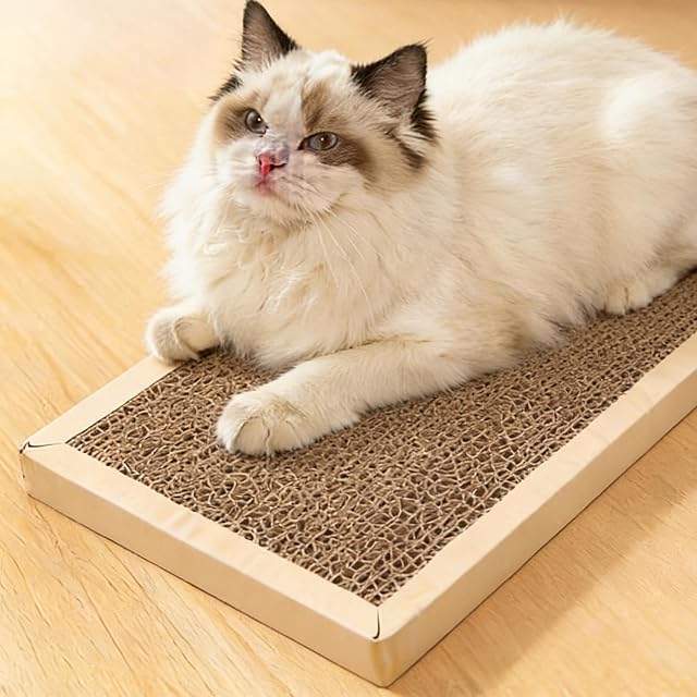 Foto 7 de 7 de 4 unidades de 5 x 13,6 x 2 cm Rascador para gatos con Catnip, cartón rascador de doble cara para gatos