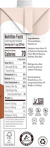Miniatura 2 de Hazelicious Unsweetened Hazelnut Milk, Non-Dairy, Non-GMO, Plant-Based, and Vegan, Froths Perfectly and Barista-Friendly, No Added Sugars, 32 Fl Oz
