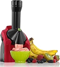 Yonanas 902RD Classic Vegan Non-Dairy Frozen Fruit Soft Serve Dessert Maker, BPA Free, Includes 36 Recipes, 200-Watts, Red