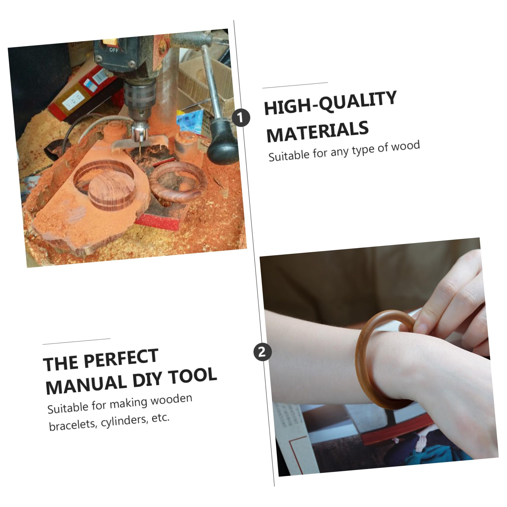 Kit de Herramientas para Fresadora de Madera Fresa de Acero Alto para Cortar Anillos y Fabricar Pulseras de Madera de 1 Set, Adecuado para Manualidades