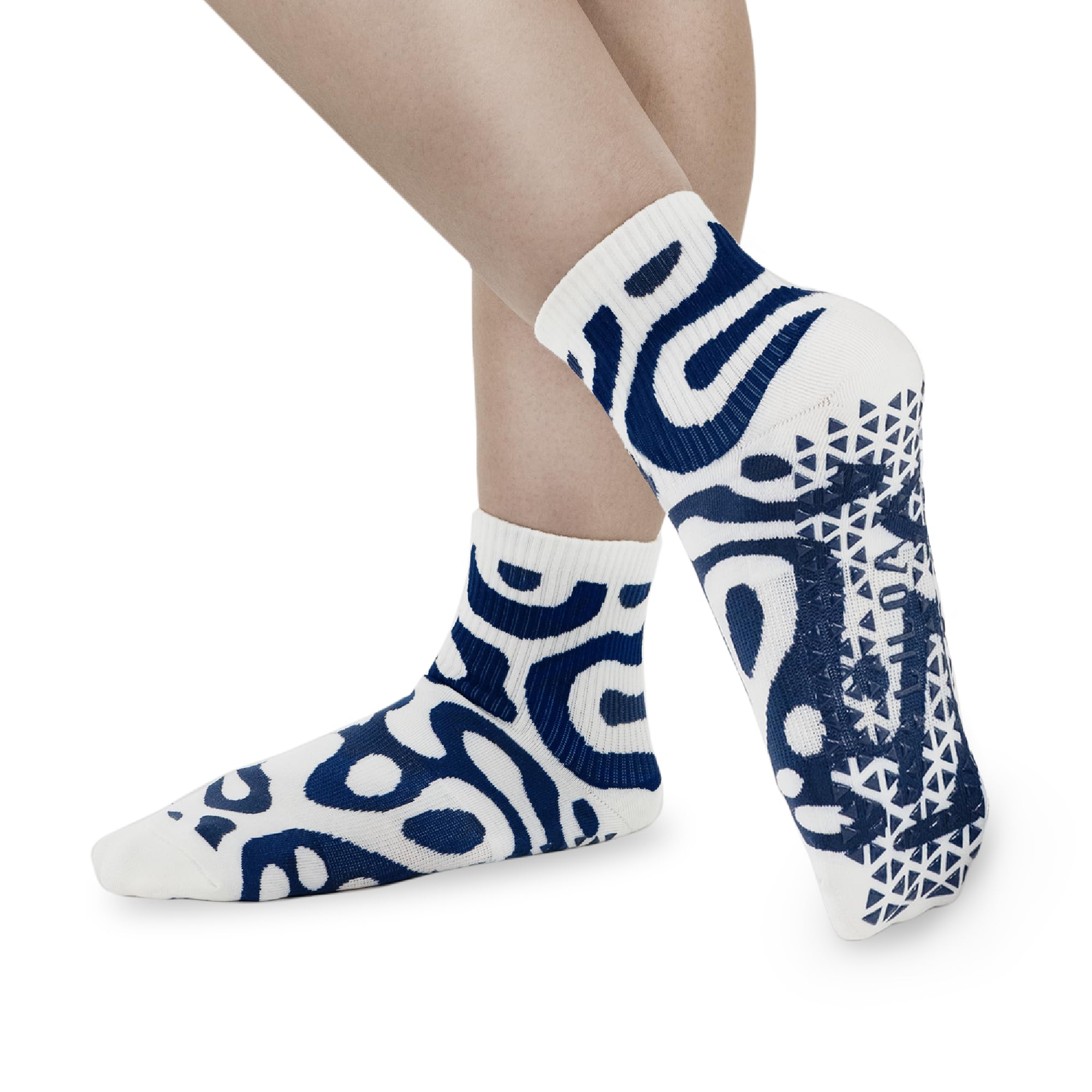 LIOLA Ankle High Grip Sock - Non-Slip Yoga Sock for Women & Anti-Skid Grips for Pilates, Yoga, Barre (as1, alpha, m, l, regular, regular)