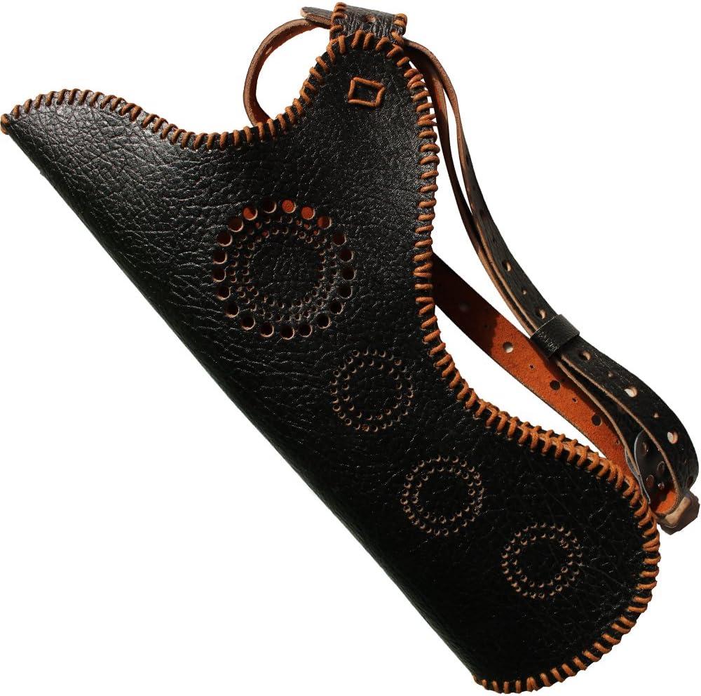 MAYARMS Arrow Quiver Side Quiver Back Quiver with Hook Handmade Archery Quiver Leather Arrow Case 2 Colors (Black)