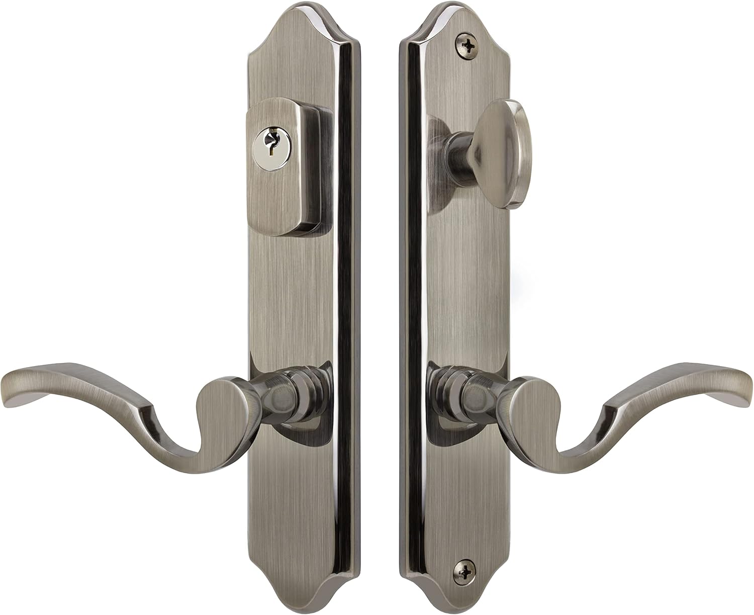 Imperial by FPL- Solid Brass Active Trim Only Lever Set for Multipoint Lock, SC1 Keyway, Antique Nickel