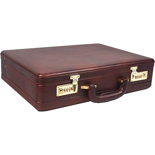 Genuine Leather Expandable Briefcase for Men 18x12.5x4.5