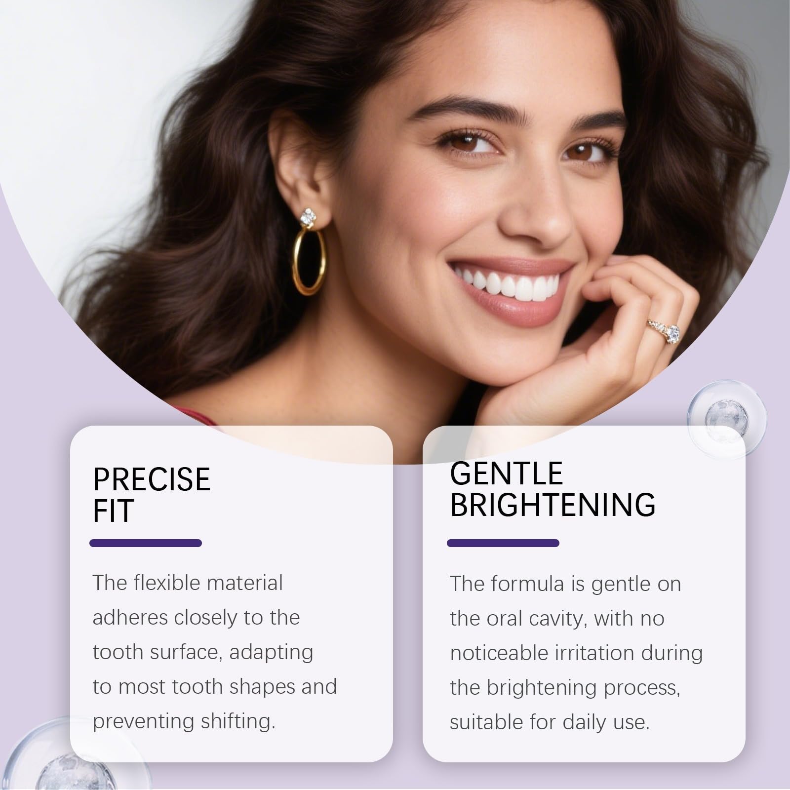 Purple Shine - Strisce sbiancanti per capelli, 7 paia, 14 strisce, formula delicata per i denti, denti puliti e lucidi, alito fresco, pratico