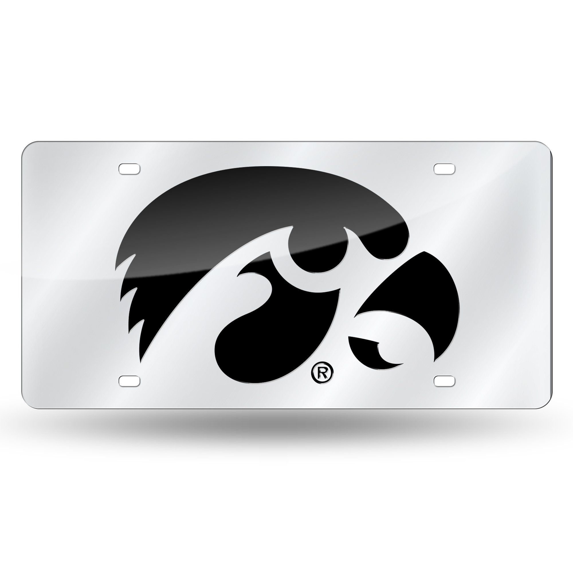 Rico Industries NCAA Iowa Hawkeyes Laser Cut License Plate, Silver