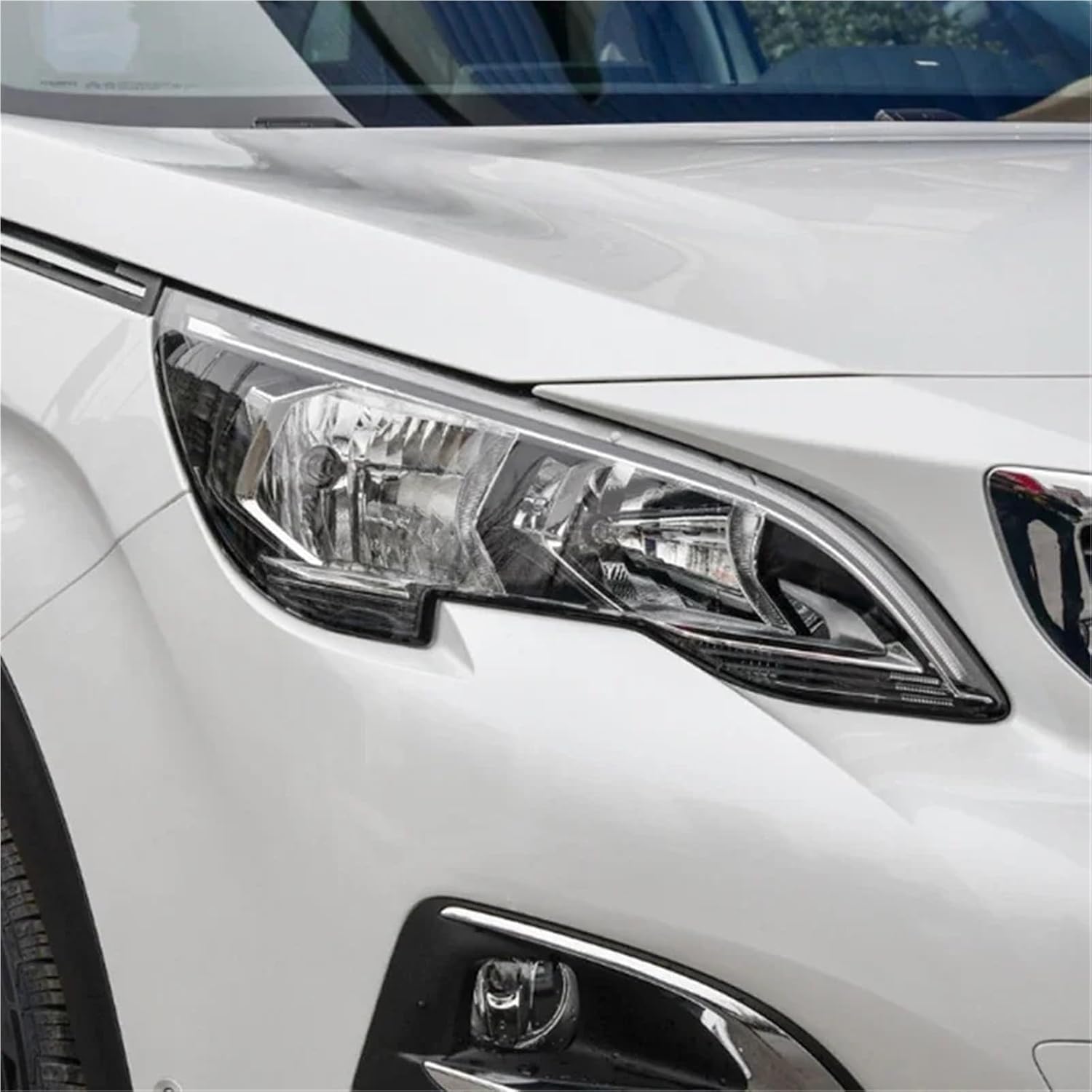 Auto Light Caps Compatible for Peugeot 4008 5008 2017-2019 Car Headlight Cover Transparent Lampshade Lamp Case Glass Lens Shell(Right)