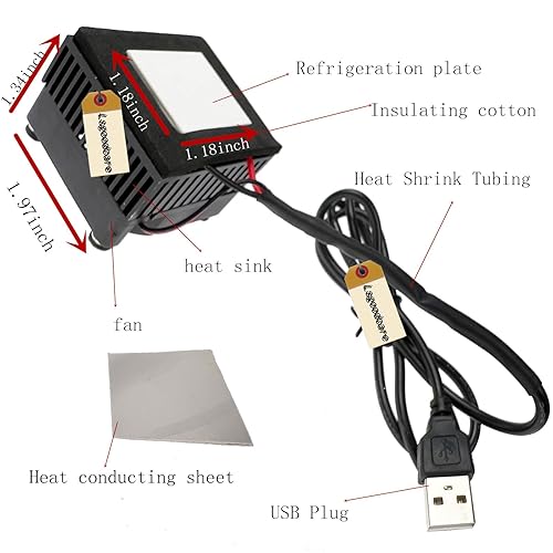 Miniatura 9 de Lsgoodcare Teléfono Tablet PC DIY Cooler Kit 5Volt USB Semiconductor Termoeléctrico Enfriador Peltier Sistema de Enfriamiento Disipador de Calor