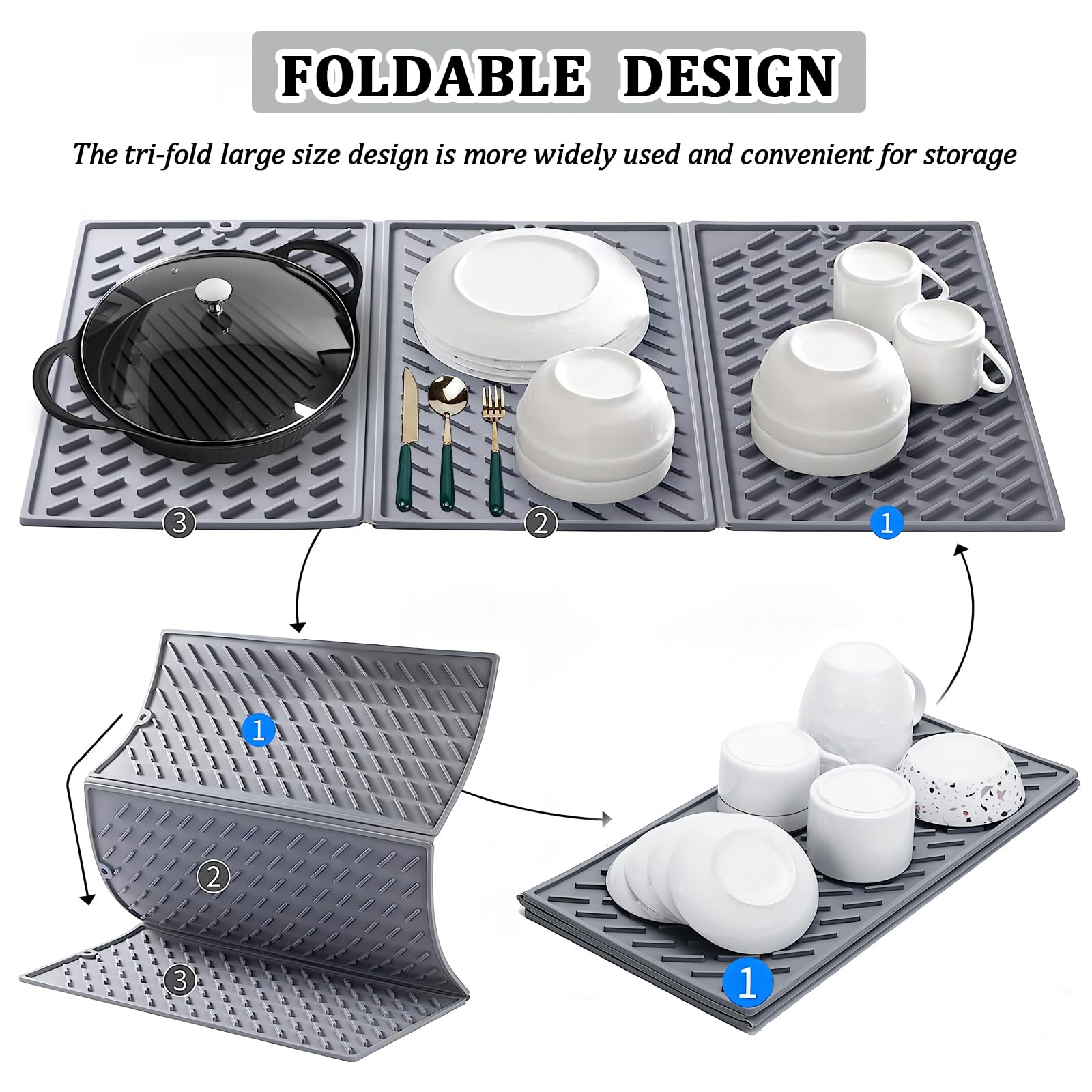 Tapete De Secado Para Encimera De Cocina, Escurridor De Platos, 18 X 24 Pulgadas, Protector De Encimera Para Vajilla Y Cafetera