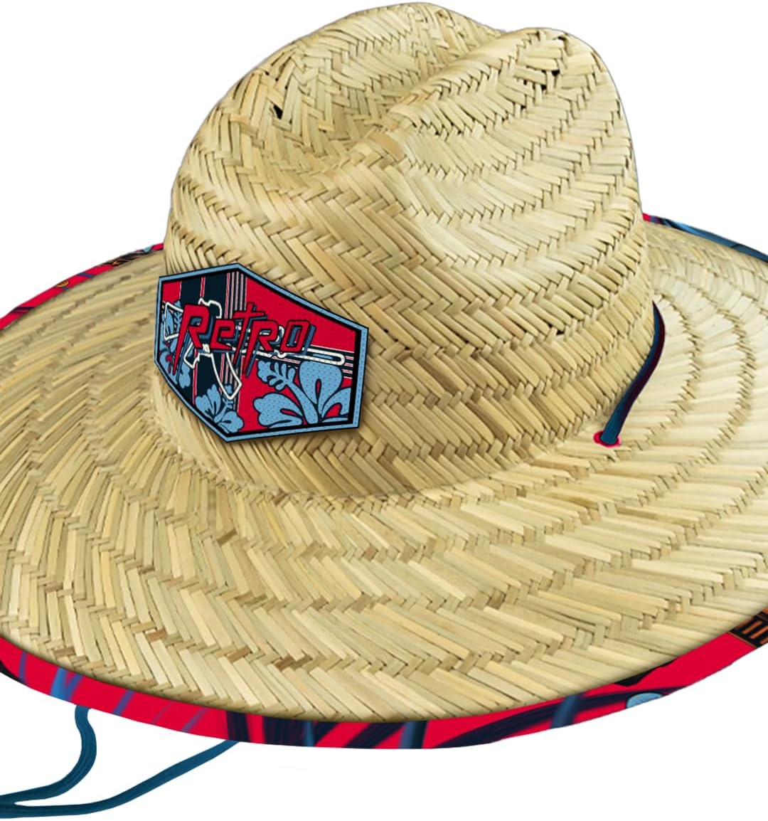 Retro Rifle Men’s Straw Sun Hat-Wide Brim Lifeguard Hat with Custom Under-Brim Prints-Lightweight Sun Protection for Outdoor - Image 4