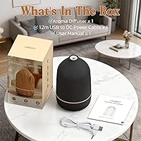 Vista 8 de Essential Oil Diffuser, 100ml Aromatherapy Diffuser, Mini Ultrasonic Diffuser for Essential Oil, Home, Office, Cool Mist Humidifier with 7 Led