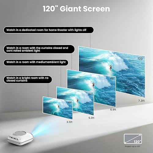 Miniatura 6 de Mini proyector con Bluetooth bidireccional, proyector portátil para uso de cine en casa, compatible con 1080P para proyector al aire libreproyector