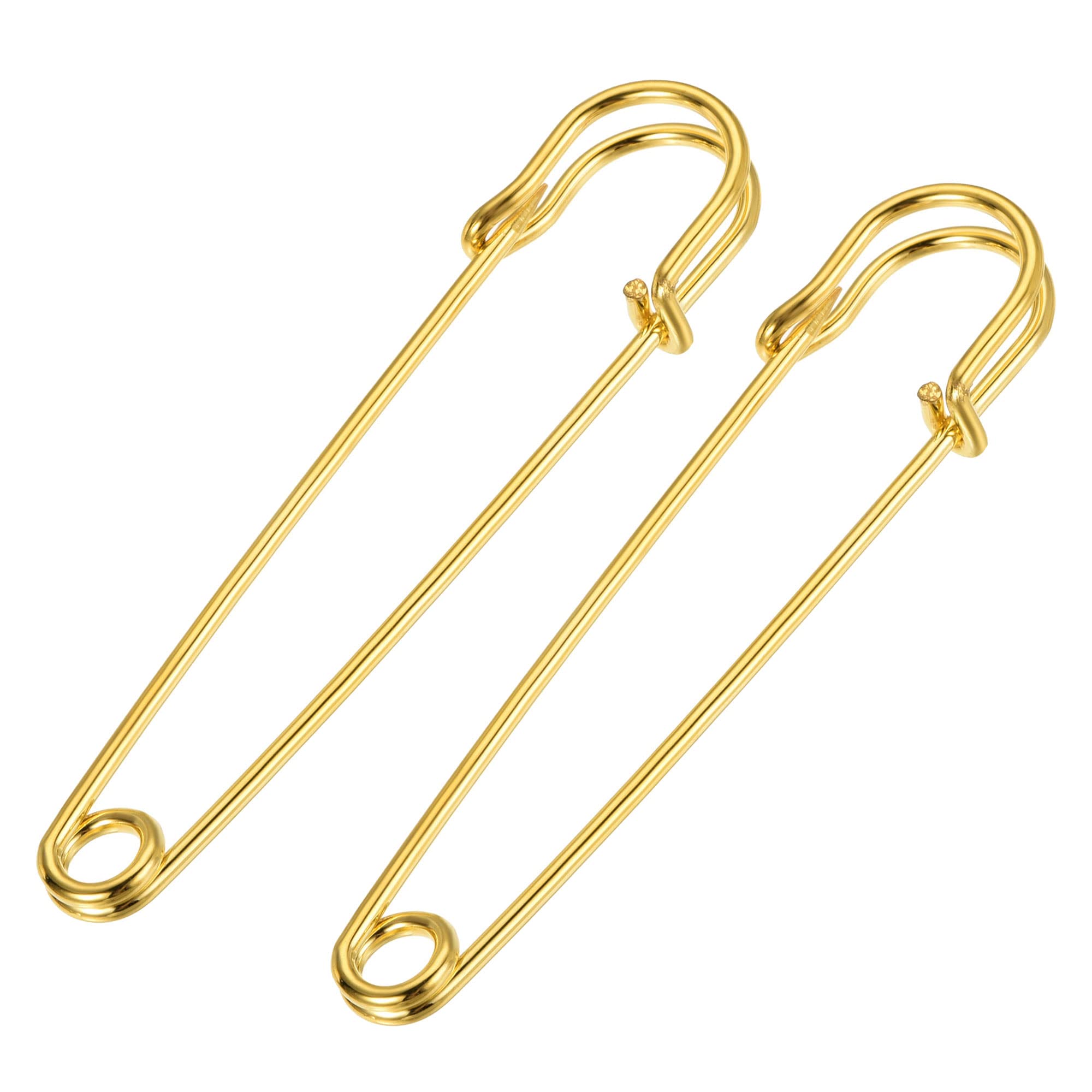YOKIVE 40 Pcs Safety Pins, Metal Sewing Pins | Great for Art, Craft, Clothing, Blankets, Daily Use (Gold Tone, 3.15-Inch)