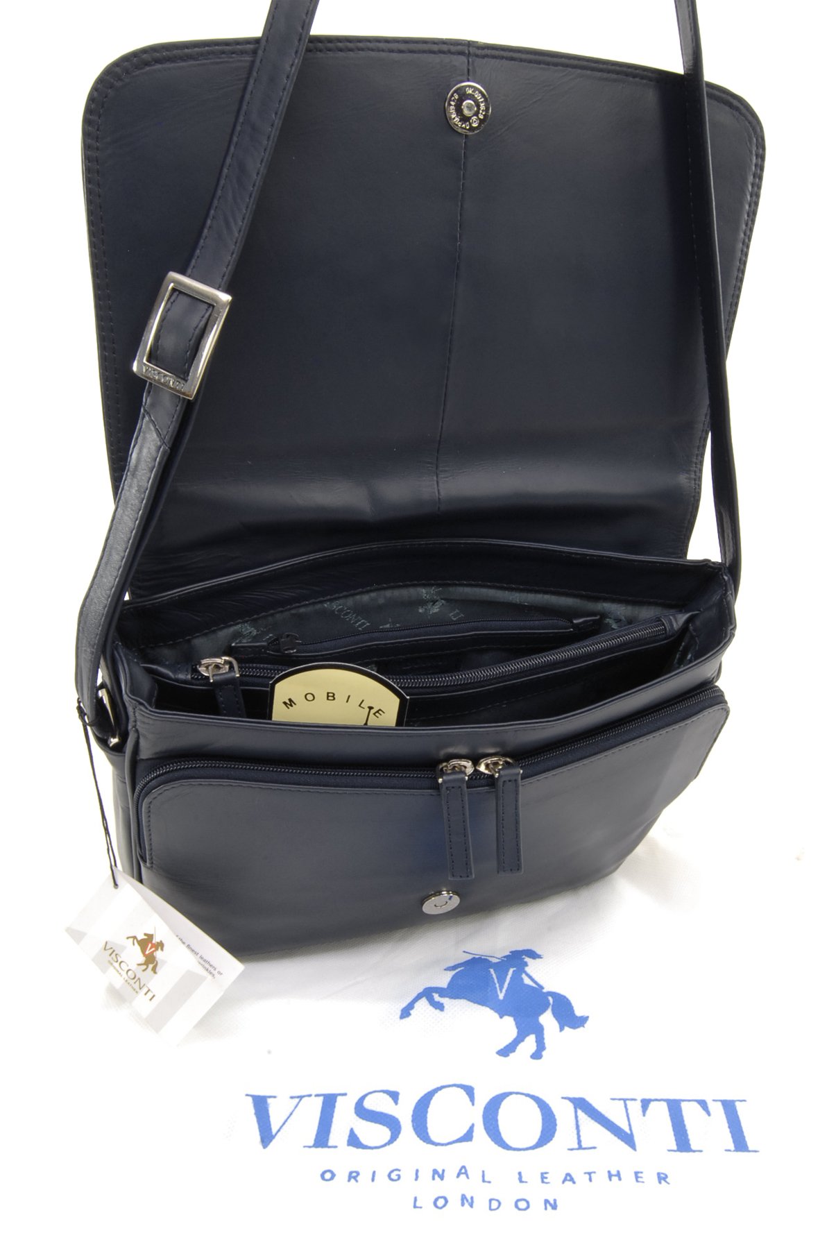 VISCONTI - Borsa a Tracolla Pelle - Messenger Bag Media da Donna - Borsa da Giorno Formato A5 con Multi Scomparto - 03190 Claudia