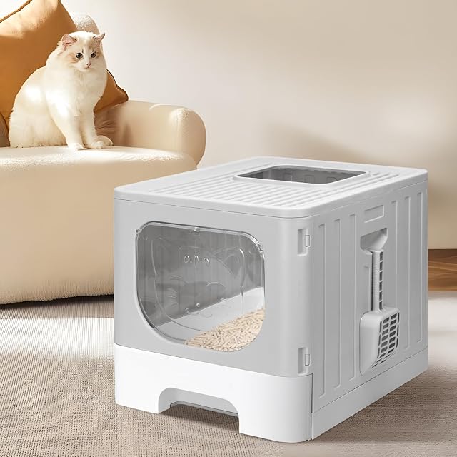 Foto 5 de 8 de Nobleza - Arenero para Gatos, Caja de Arena Plegable para Gatos, Caja Arena con Bandeja Extraíble y Pala…