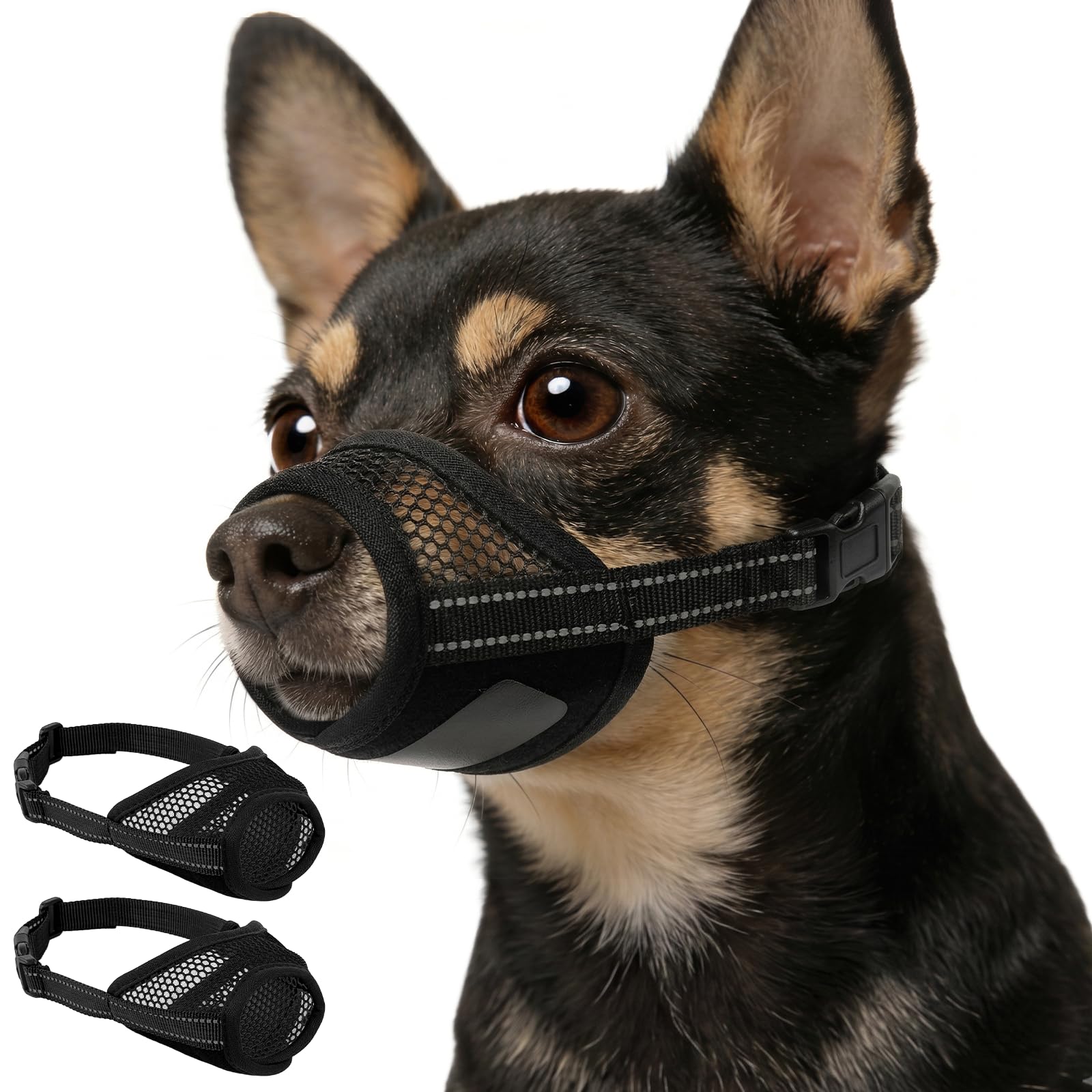 2 Pack Dog Muzzle, Soft Mesh Muzzles for Dogs Anti Biting Barking