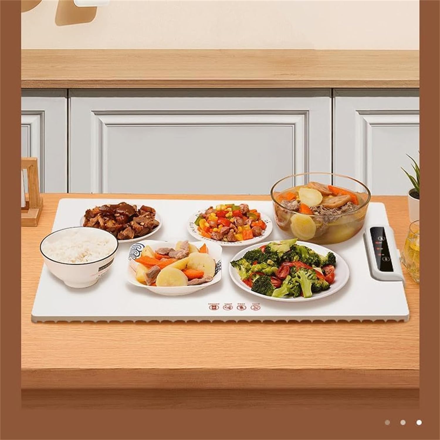 Vassoio scaldavivande a temperatura regolabile, ideale per buffet, ristoranti, feste in casa, 61 x 38 cm, portatile, elettrico, per cene