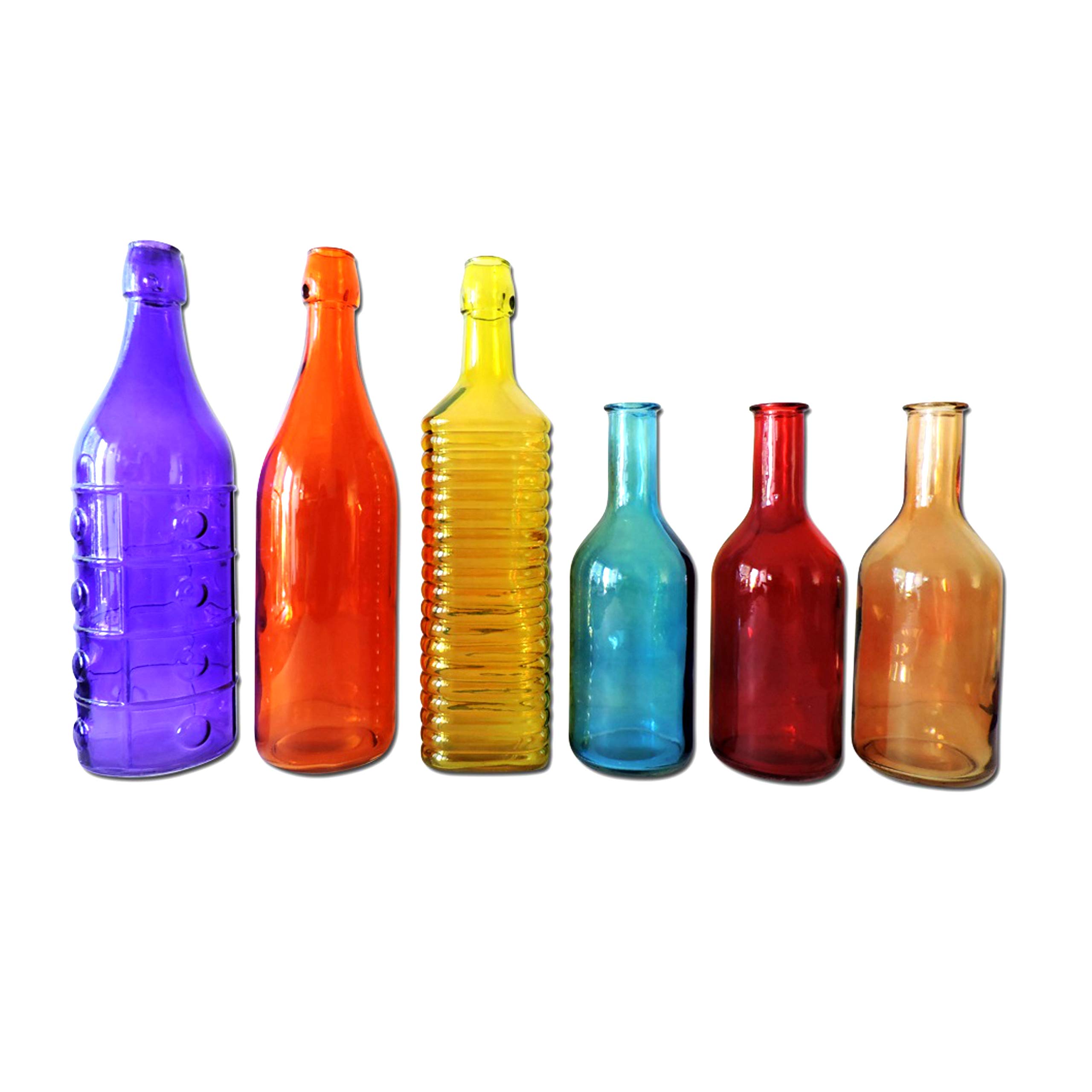 Buy Colored Glass Bottles, 6 Pieces Colorful Decorative Vintage Bottle