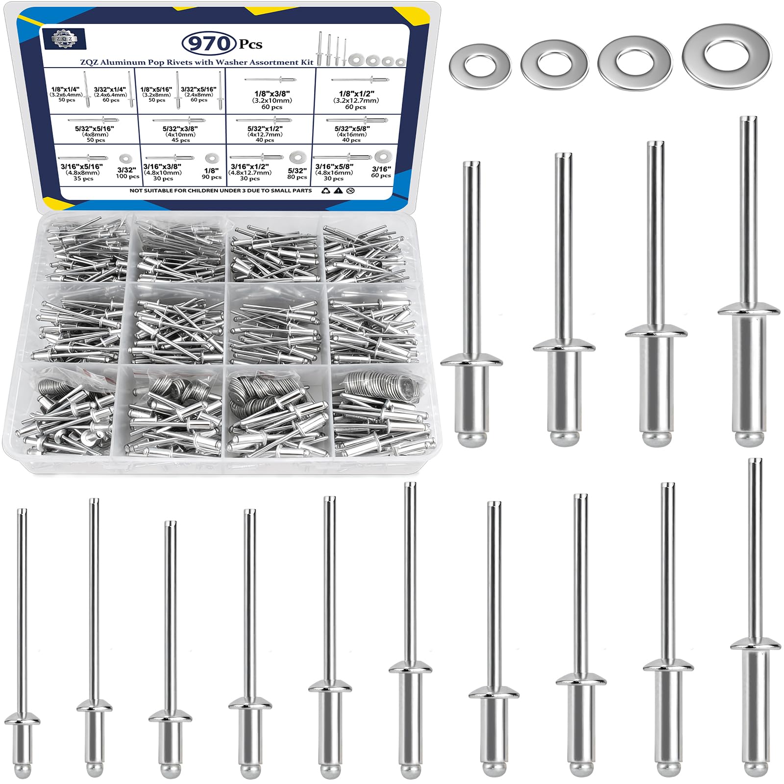Rivets pop assortis ZQZ pour réparer et assembler les tôles sans abîmer les supports