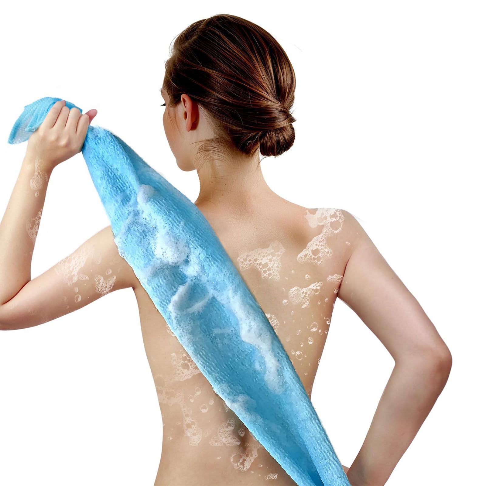 Sisyeuo Sturdy Drying Rayon Bath Towel Exfoliator Body Scrubber for Shower and Travel Shower Exfoliate Mitt